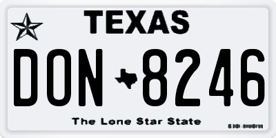 TX license plate DON8246