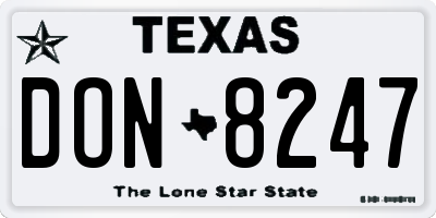TX license plate DON8247