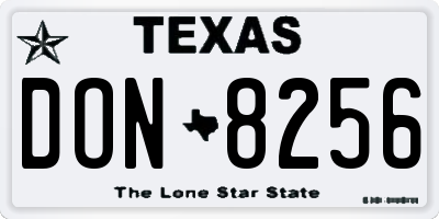 TX license plate DON8256