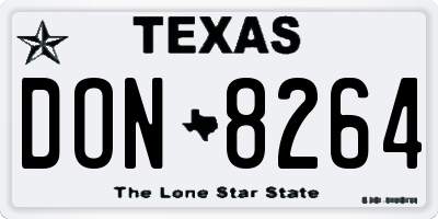 TX license plate DON8264