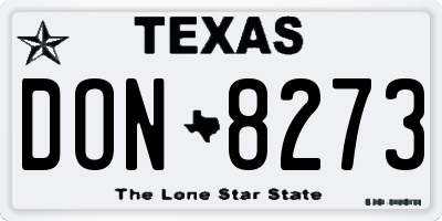 TX license plate DON8273