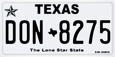 TX license plate DON8275