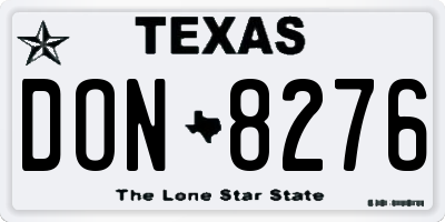 TX license plate DON8276