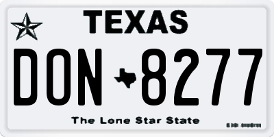 TX license plate DON8277