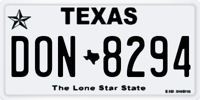 TX license plate DON8294