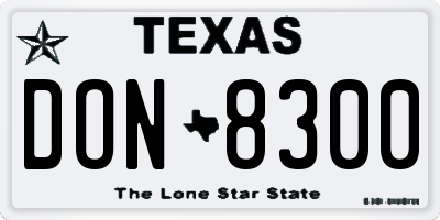TX license plate DON8300