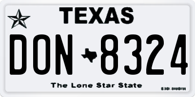 TX license plate DON8324