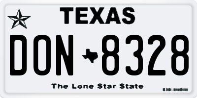 TX license plate DON8328