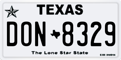 TX license plate DON8329