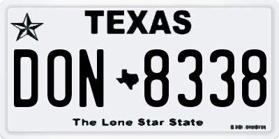 TX license plate DON8338