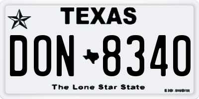 TX license plate DON8340