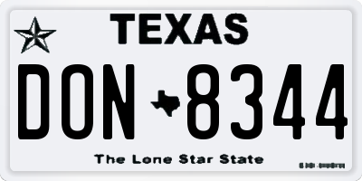 TX license plate DON8344