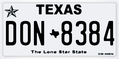 TX license plate DON8384