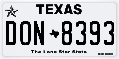 TX license plate DON8393