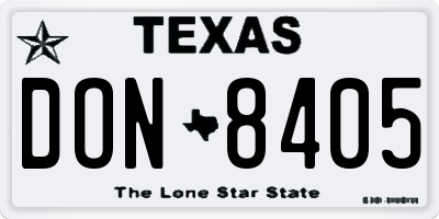 TX license plate DON8405