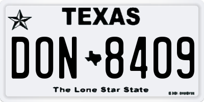 TX license plate DON8409