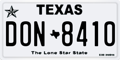 TX license plate DON8410