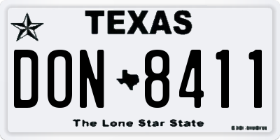 TX license plate DON8411