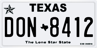 TX license plate DON8412