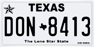 TX license plate DON8413