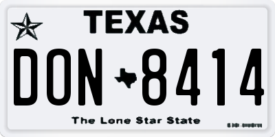 TX license plate DON8414