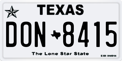 TX license plate DON8415