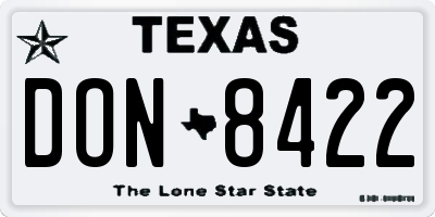 TX license plate DON8422
