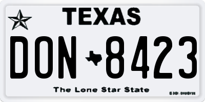 TX license plate DON8423