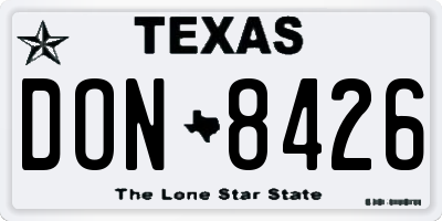 TX license plate DON8426