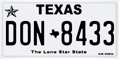TX license plate DON8433