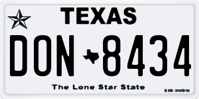 TX license plate DON8434
