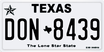 TX license plate DON8439