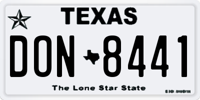 TX license plate DON8441