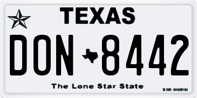 TX license plate DON8442