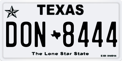 TX license plate DON8444