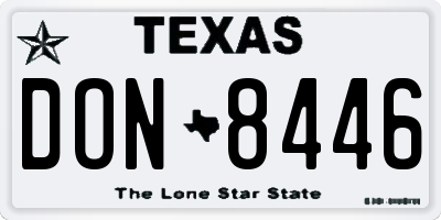 TX license plate DON8446