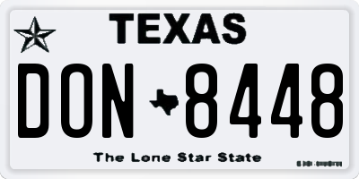TX license plate DON8448