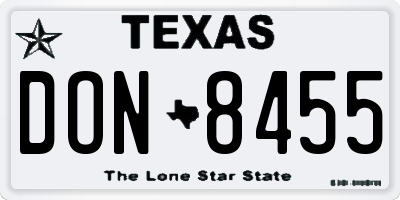 TX license plate DON8455