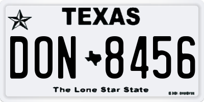 TX license plate DON8456