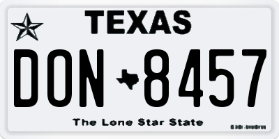 TX license plate DON8457