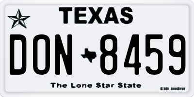 TX license plate DON8459