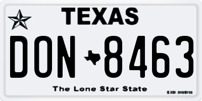 TX license plate DON8463