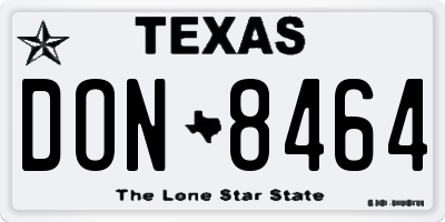 TX license plate DON8464