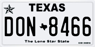 TX license plate DON8466