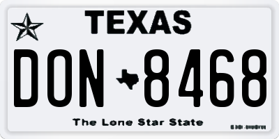 TX license plate DON8468