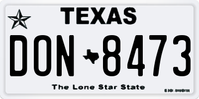 TX license plate DON8473