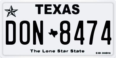 TX license plate DON8474