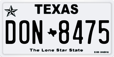TX license plate DON8475