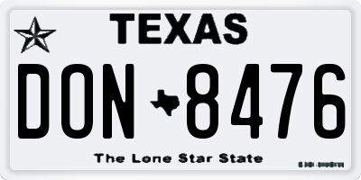 TX license plate DON8476