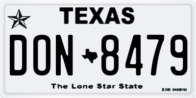 TX license plate DON8479